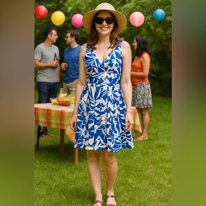 M&S Linen Box Pleated Dress